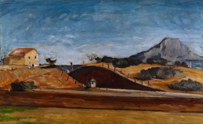 A trincheira com a montanha Sainte-Victoire