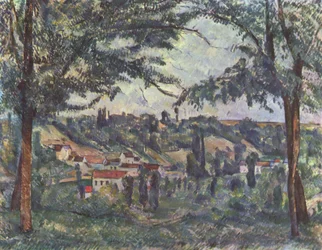 O Hameau des Pâtis em Pontoise, emoldurado por árvores