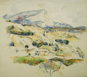 Monte Sainte Victoire, olhando para Lauves; Sainte Victoire, vista montanha, de, Lauves, c.1902-1906