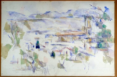 Vista da Catedral d "Aix en Provence Aquarela em linha na mina principal por Paul Cezanne