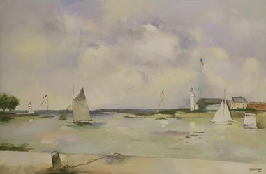 Entrada no Porto de Honfleur (painel)