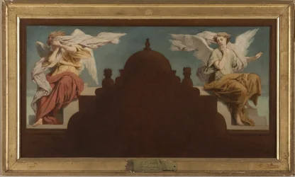 Esboço para a igreja de Saint-Etienne-du-Mont: Deux anges assis, em 1874 (óleo sobre tela)