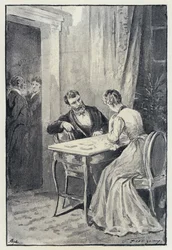 Ilustração para Anna Karenina: Levin propõe a Kitty (litho)