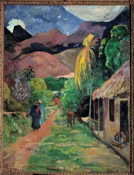 Uma rua no Tahiti Pintura de Paul Gauguin (1848-1903) 1891 Tolede, museu de artes