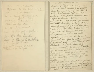 Lista de endereços; página do manuscrito [reto]