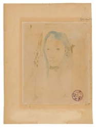 Busto de uma mulher taitiana