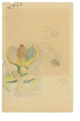 Dança maori (aguarela e lápis sobre papel)