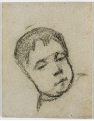 Emil Gauguin quando criança, cabeça em um travesseiro