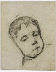 Emil Gauguin em criança, cabeça sobre uma almofada, c. 1875-76