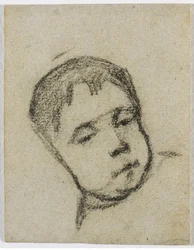 Emil Gauguin quando criança, Cabeça em um travesseiro, c. 1875-1876.