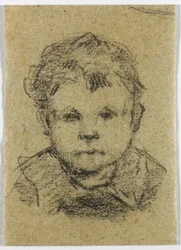 Emil Gauguin em criança, vestindo uma camisa de colarinho, c. 1875-76