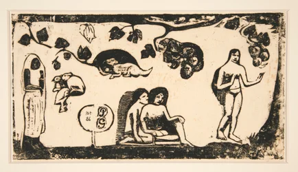 Mulheres, animais e folhagem