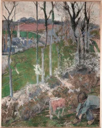 inverno. Petit Breton arraant son sabot (óleo sobre tela)