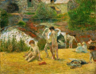Jovens bretões no banho, ou Natação no moinho do Bois d