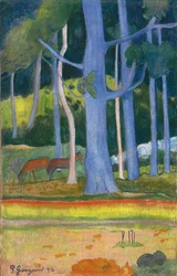 Paisagem com troncos azuis, 1892