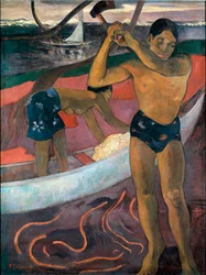 The Man with the Axis Painting de Paul Gauguin (1848-1903)