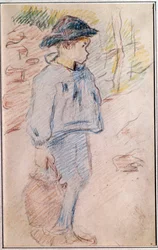 Menino bretão com balde Sketch de Paul Gauguin