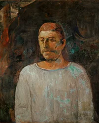 Paul Gauguin em túnica simples, autorretrato (óleo sobre tela)