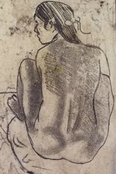 Nu taitiano sentado de costas, c. 1902