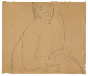 Mulher taitiana sentada (relacionada com a pintura Te faaturuma [Reverie])