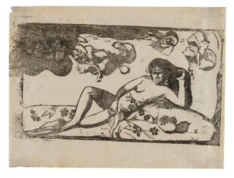 Te arii vahine-opoi (Mulher com mangas cansadas), da série de gravuras tardias em bloco de madeira