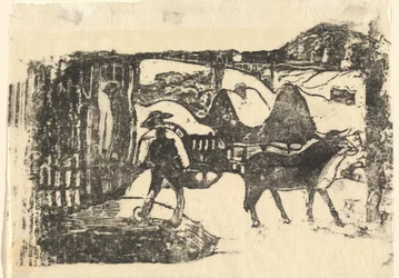 O carro de bois Le char a boeufs, em ou depois de 1895.