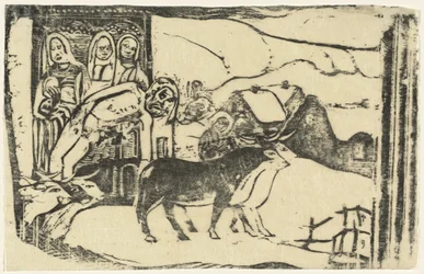 Santuário Wayside na Bretanha Le calvaire Breton, em ou após 1895.