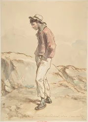 Um marinheiro em pé na costa, 1859-60.