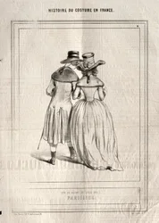 História do traje na França: Parisiens, 1843.