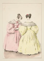 JANEIRO DE 1836. - Vestido de gaze estilo princesa,...