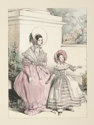JULHO DE 1838. Vestido de chiffon de Surat.
