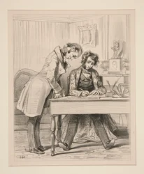 O senhor Philibert veste, a pedido do marido da sua amada...