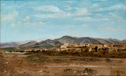 Aldeia de Lauris, em Vaucluse nas margens do rio Durance, 1868