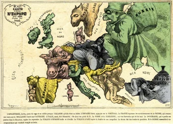 Mapa humorístico da Europa para 1870