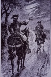 Dick Turpin encontro com o colega de estrada Tom King (gravura)