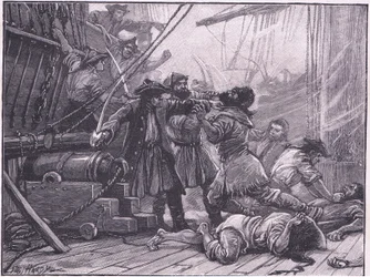 Cortadores de receita capturando um navio de contrabando americano