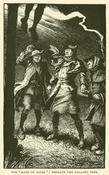 A "Mão da Glória", Sob a Árvore da Galinha (gravura)