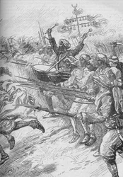 Os janízaros correram para o ataque a toda velocidade e com baionetas fixas, 1902