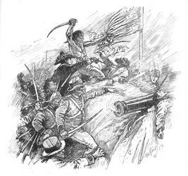 Eles se esforçaram para escalar o muralha, 1902