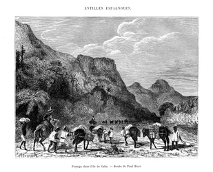 Paisagem na ilha de Cuba, século XIX