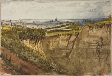 Vista de Paris, de Meudon (aquarela com traços de guache sobre papel)