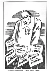 Caricatura de "Je suis partout", c.1935 (litografia) (fotografia a preto e branco)