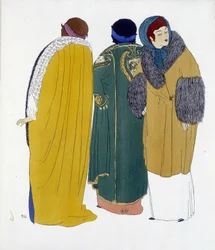 Criação de Paul Poiret desenhado a partir de "Les Dresses de Paul Poiret", desenho de Paul Iribe. 1911