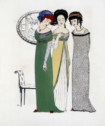 Criação de Paul Poiret a partir de "Les Dresses de Paul Poiret", desenho de Paul Iribe. 1908
