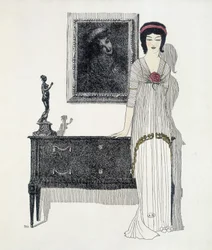 Criação de Paul Poiret a partir de "Les Dresses de Paul Poiret", desenho de Paul Iribe. 1908