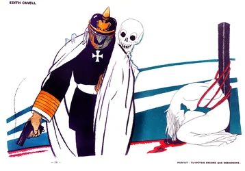 A Morte diz ao Kaiser Guilherme que está desonrado pelo assassínio de Edith Cavell, 13 de abril de 1916