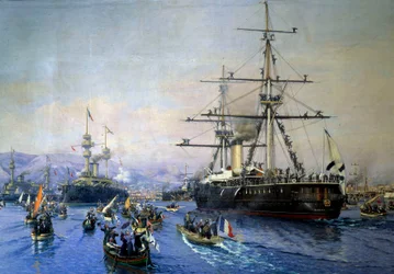 Chegada do esquadrão russo em Toulon