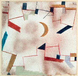 Abstrato com lua crescente