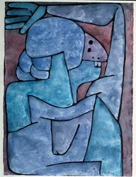 Mulher que mordeu o traseiro - Pintura