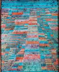 Estrada principal e estradas secundárias. Pintura de Paul Klee (1879-1940), 1929, dom. 83 x 67 cm, Colónia, Museum Ludwig